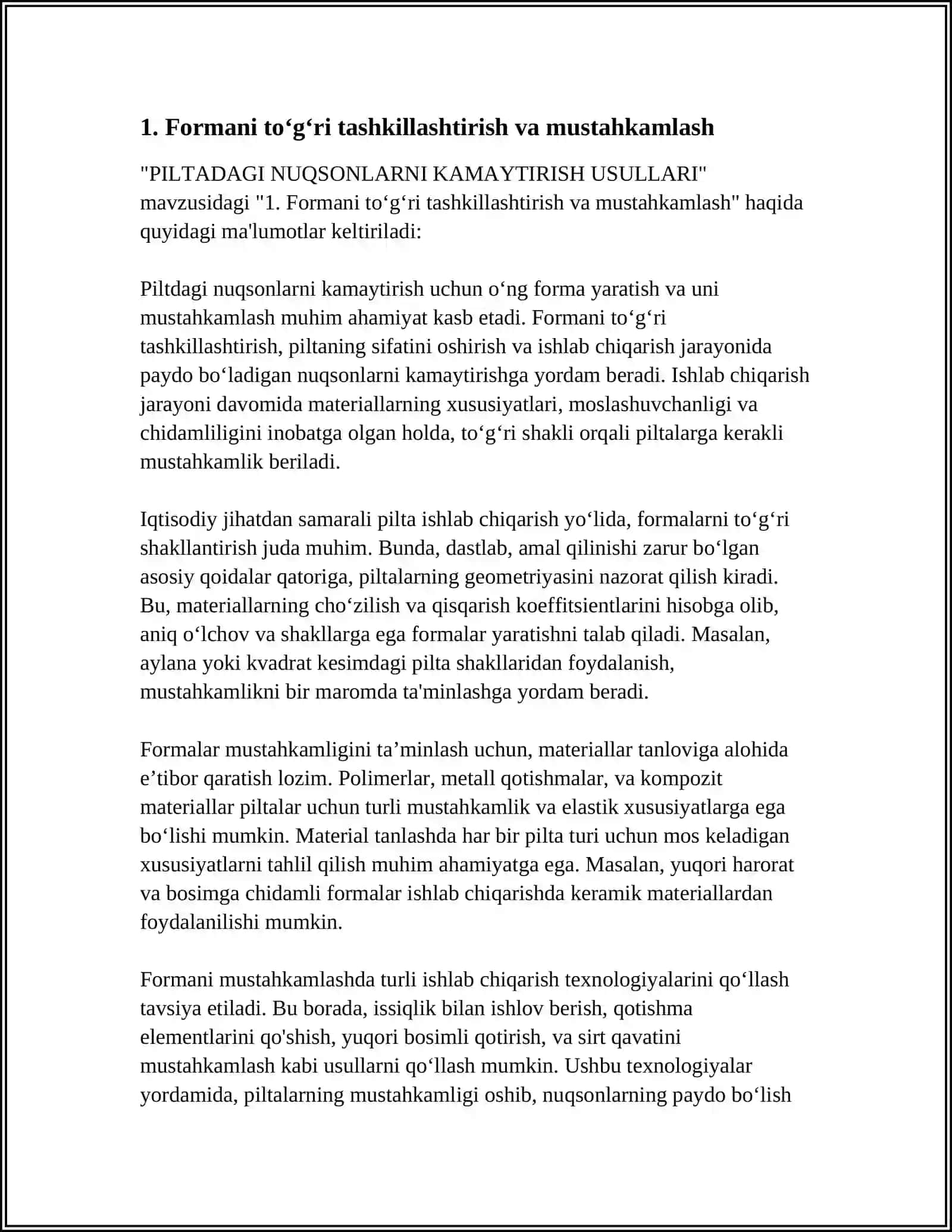 PILTADAGI NUQSONLARNI KAMAYTIRISH USULLARI 3