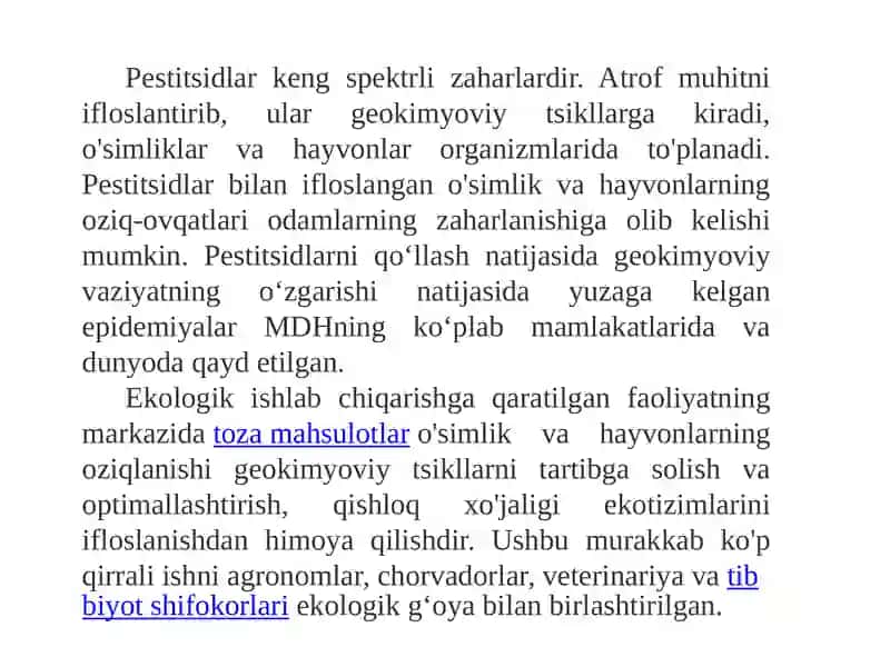 Kimyoviy faollikning o'zgarishi haqida talablarsiz ma'lumotlar 3