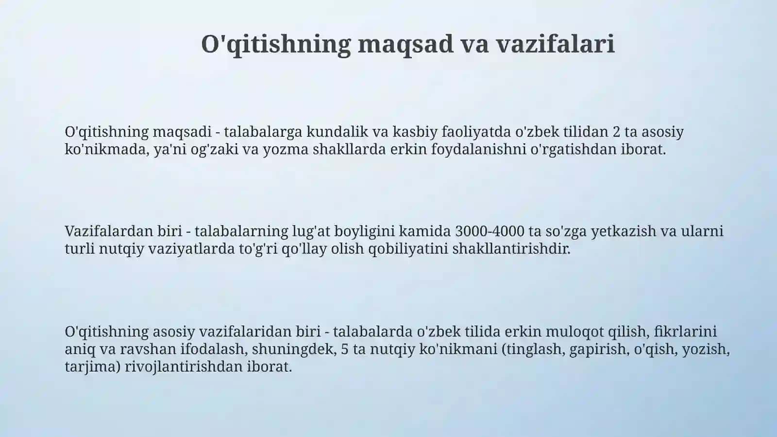 Nofilologik OTMlarda o‘zbek tili ta’limining vazifalari 3