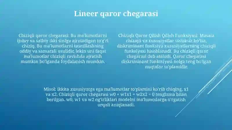 Chiziqli Qaror Qilish Qilish Funksiyasi 3