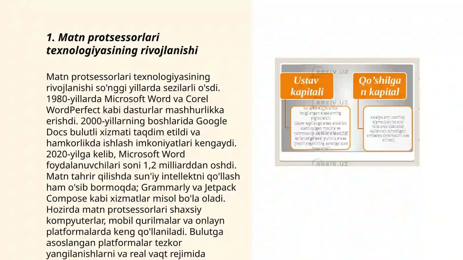 Matn protsessorlari va ularning taʼlimiy imkoniyatlari bilan tanishish 3