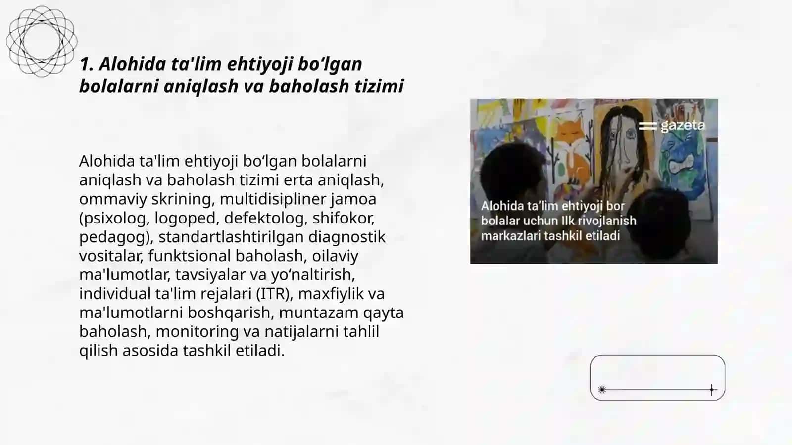 Alohida ta'lim ehtiyoji bo'lgan bolalarga ta'lim tarbiya berish tizimi 3