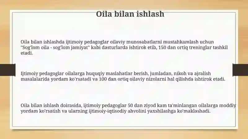 O'zbekistonda ijtimoiy pedagogikaning faoliyat soxalari 3