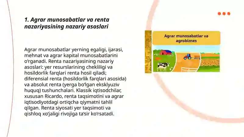 Agrar munosabatlar va renta nazariyasi 3