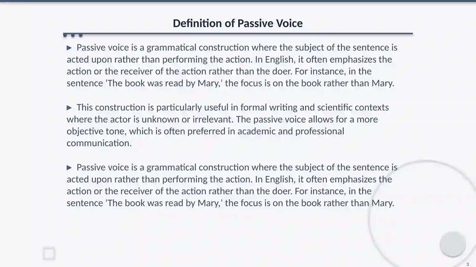 Passive voise 3