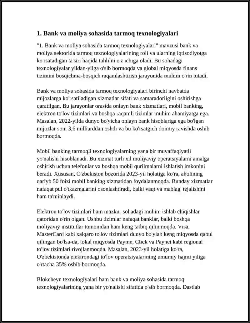 "Bank va moliya sohasida tarmoq texnologiyalari" 3