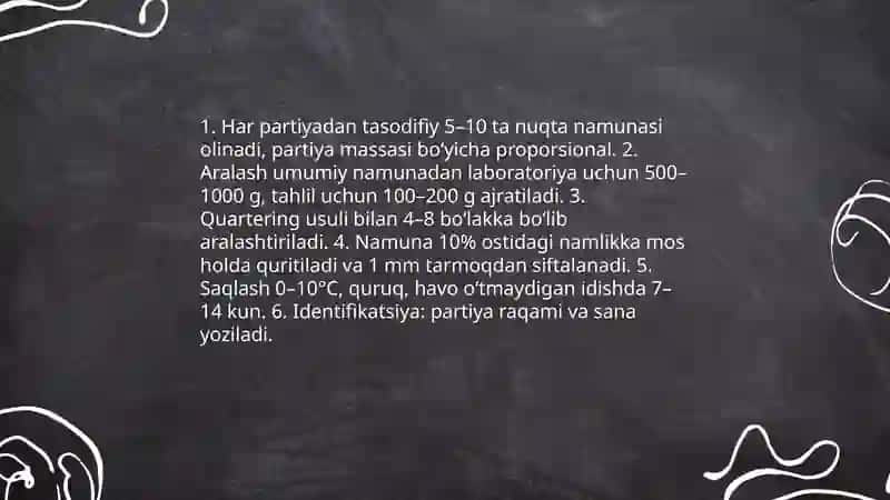 Javdar unini standart asosida tahlil qilish 3