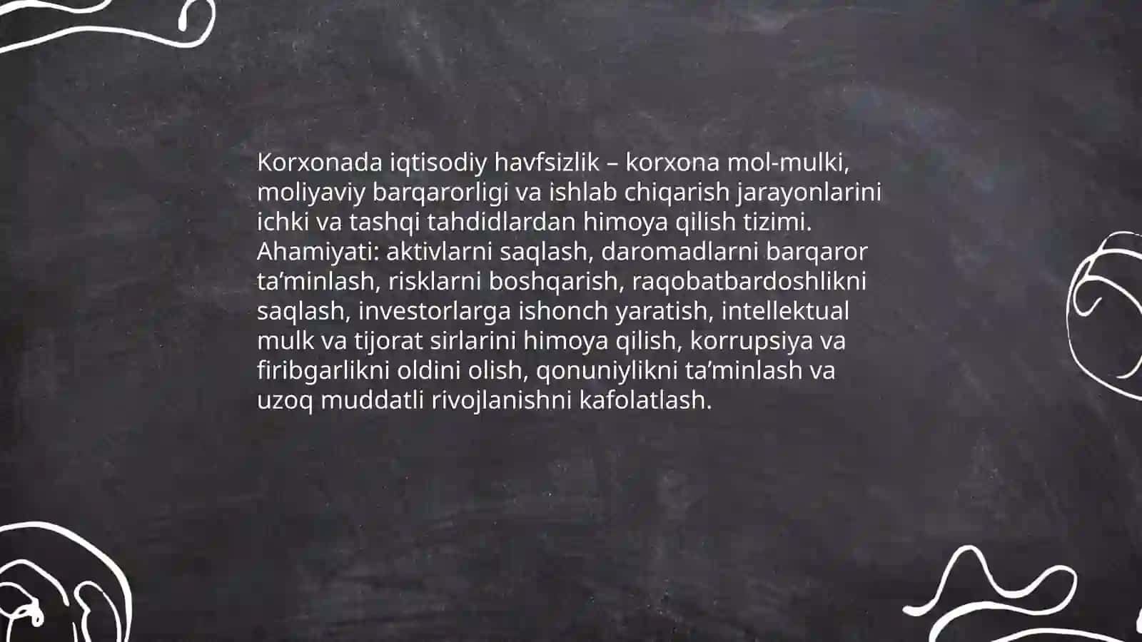 Korxonada iqtisodiy havfsizligi va tijorat sirlarini oʻrganish 3
