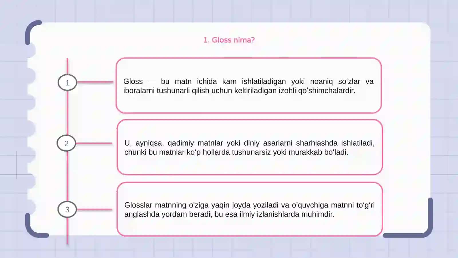 Gloss,kon'ektura va interpolyatsiya 3