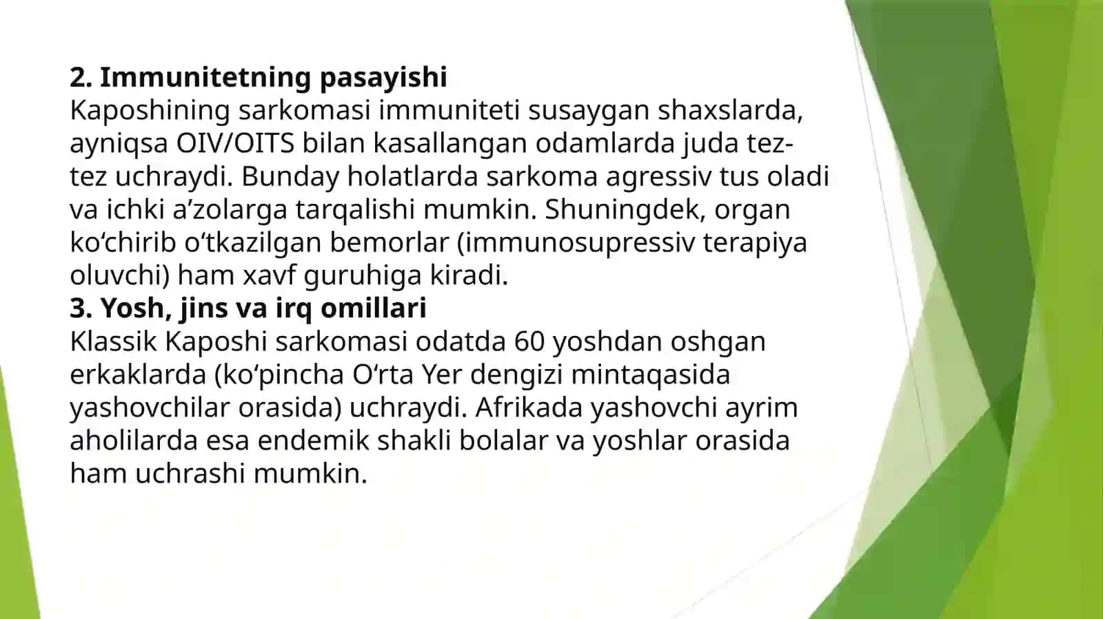 Kaposhning sarkomasi: ta’rifi va etiologiyasi 3