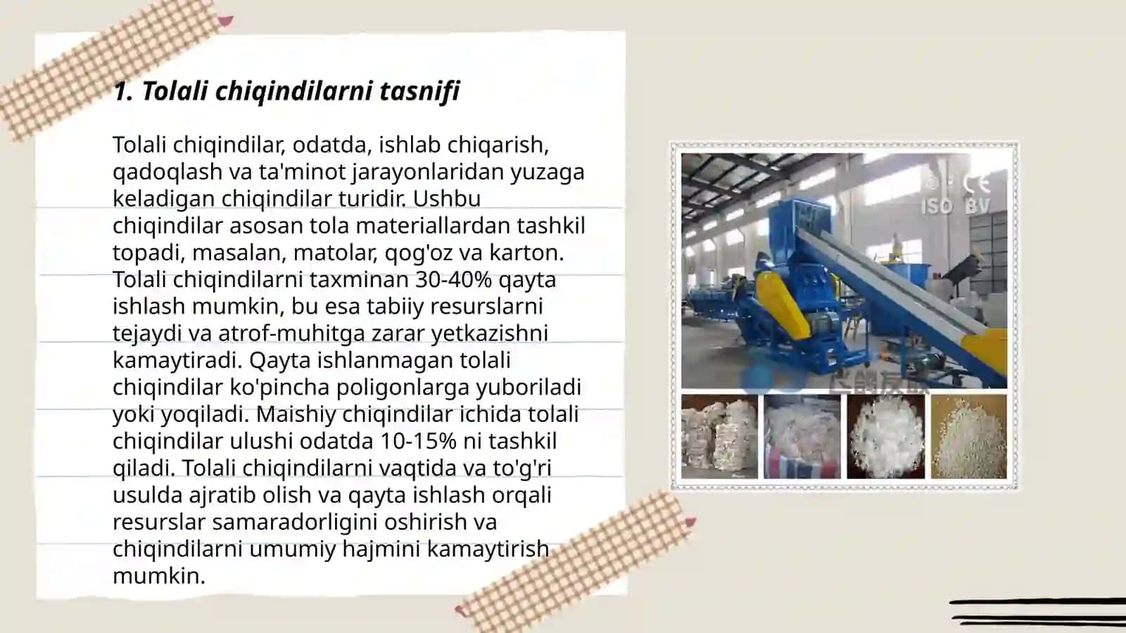 Tolali chiqindilarni tozalash texnologiyasi 3
