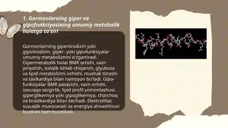 Gormonlarning giper va gipofunksiyasini metabolizmning õzgarishiga tasiri 3