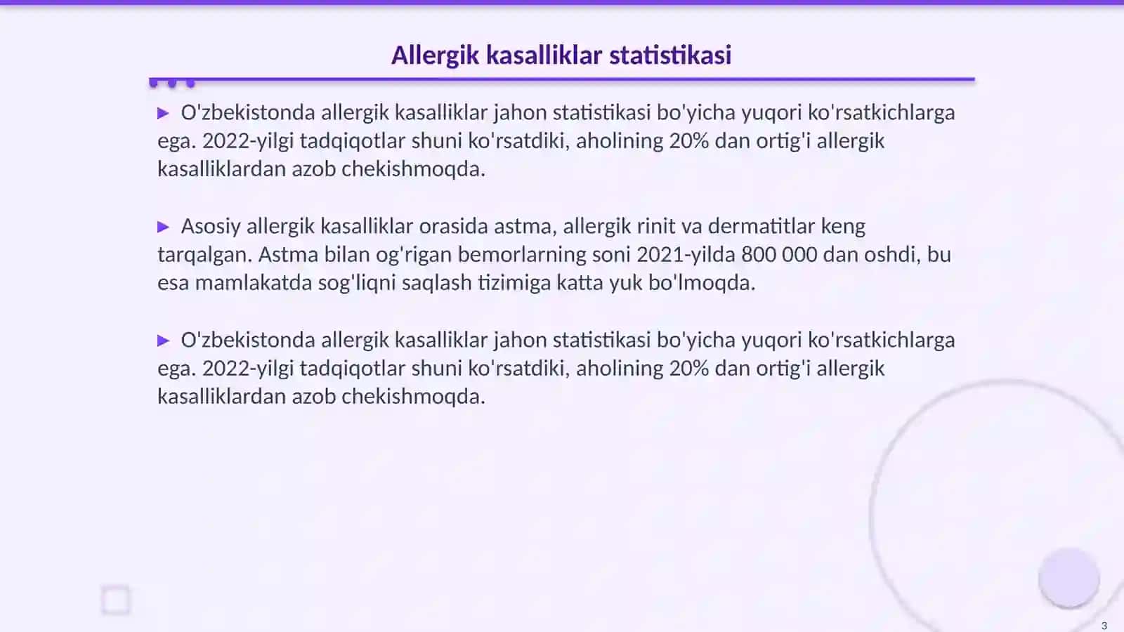 Allergik kasalliklar turlari va ularni oldini olish sabablarini aniqlash, xavf omillari, dori darmonlari va bemorlarni parvarish qilish 3