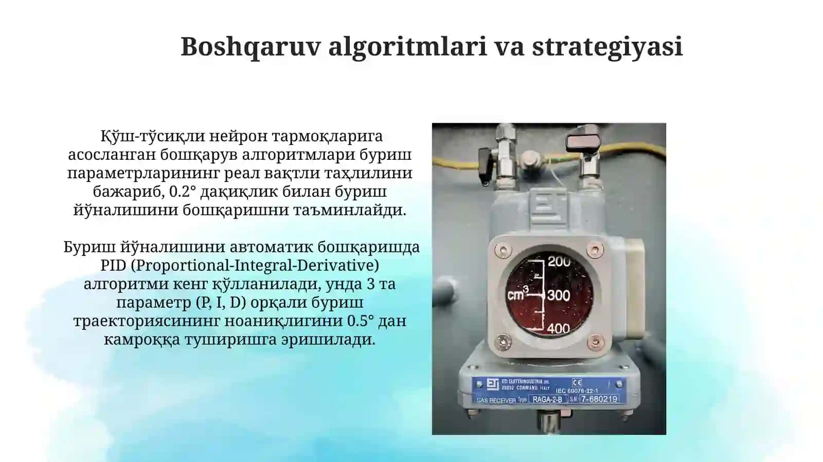 Dastiriy rostlashni avtomatik boshqsrish 3