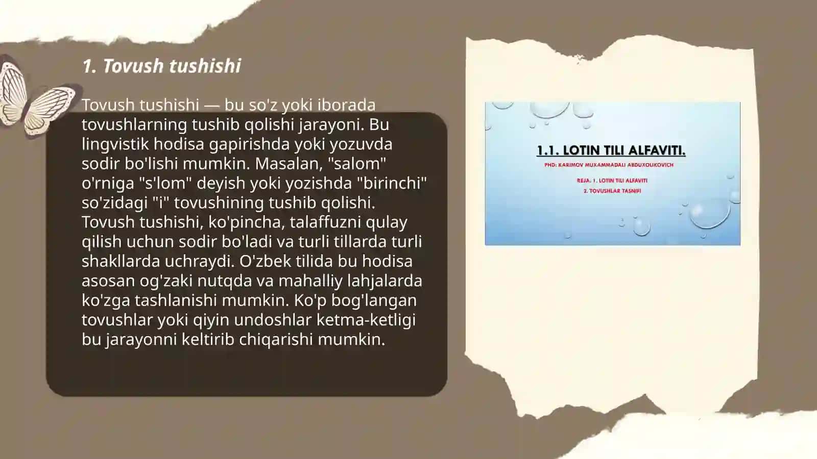 Tovush tushishi 3