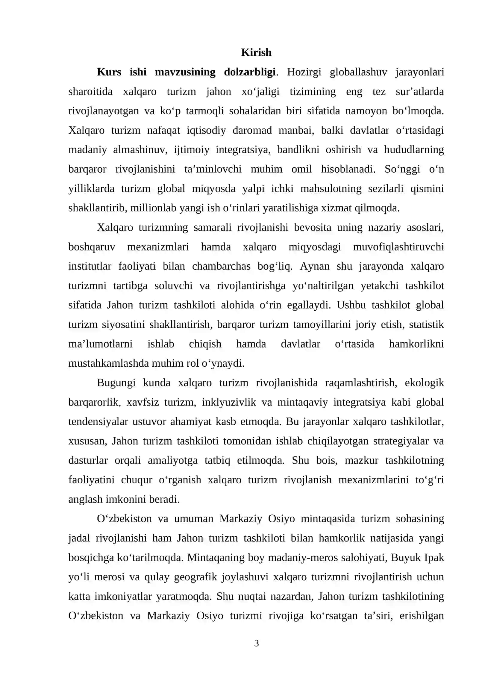 XALQARO TURIZM RIVOJLANISHIDA JAHON TURIZM TASHKILOTINING AHAMIYATI 3