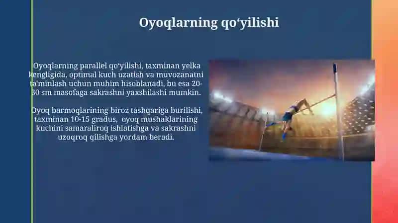 Turgan joydan uzunlikka sakrash 3