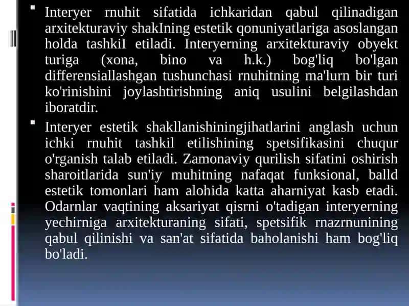 Mehmonxonalar jozibadorligini oshirishda interer tushunchasining mohiyati 3