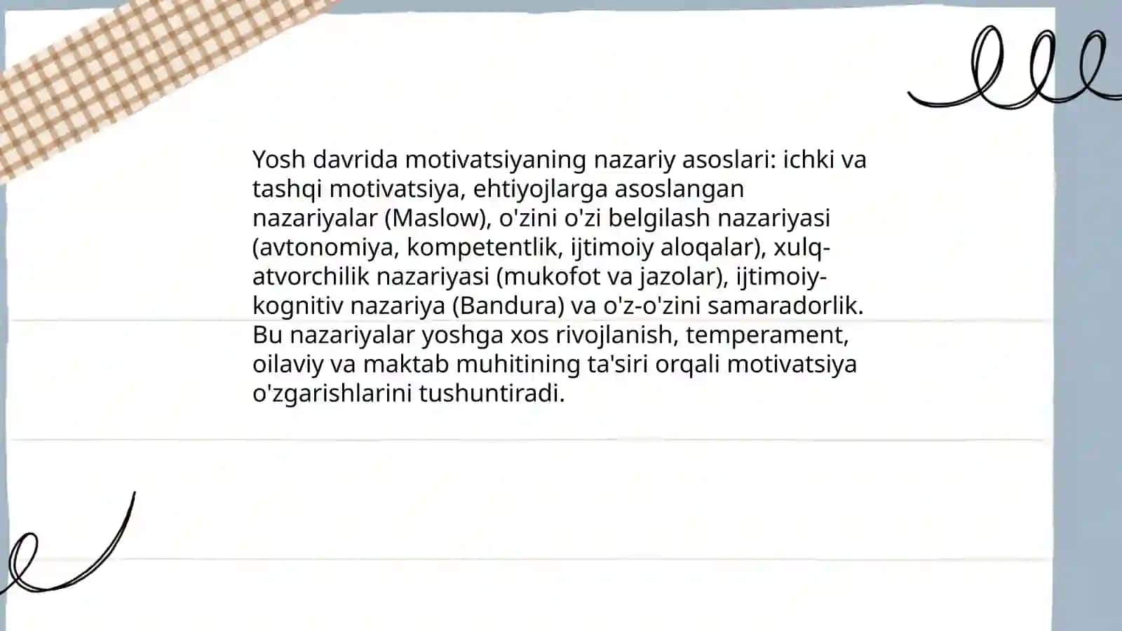 Yosh davrida motivatsiyaning nazariy asoslari 3