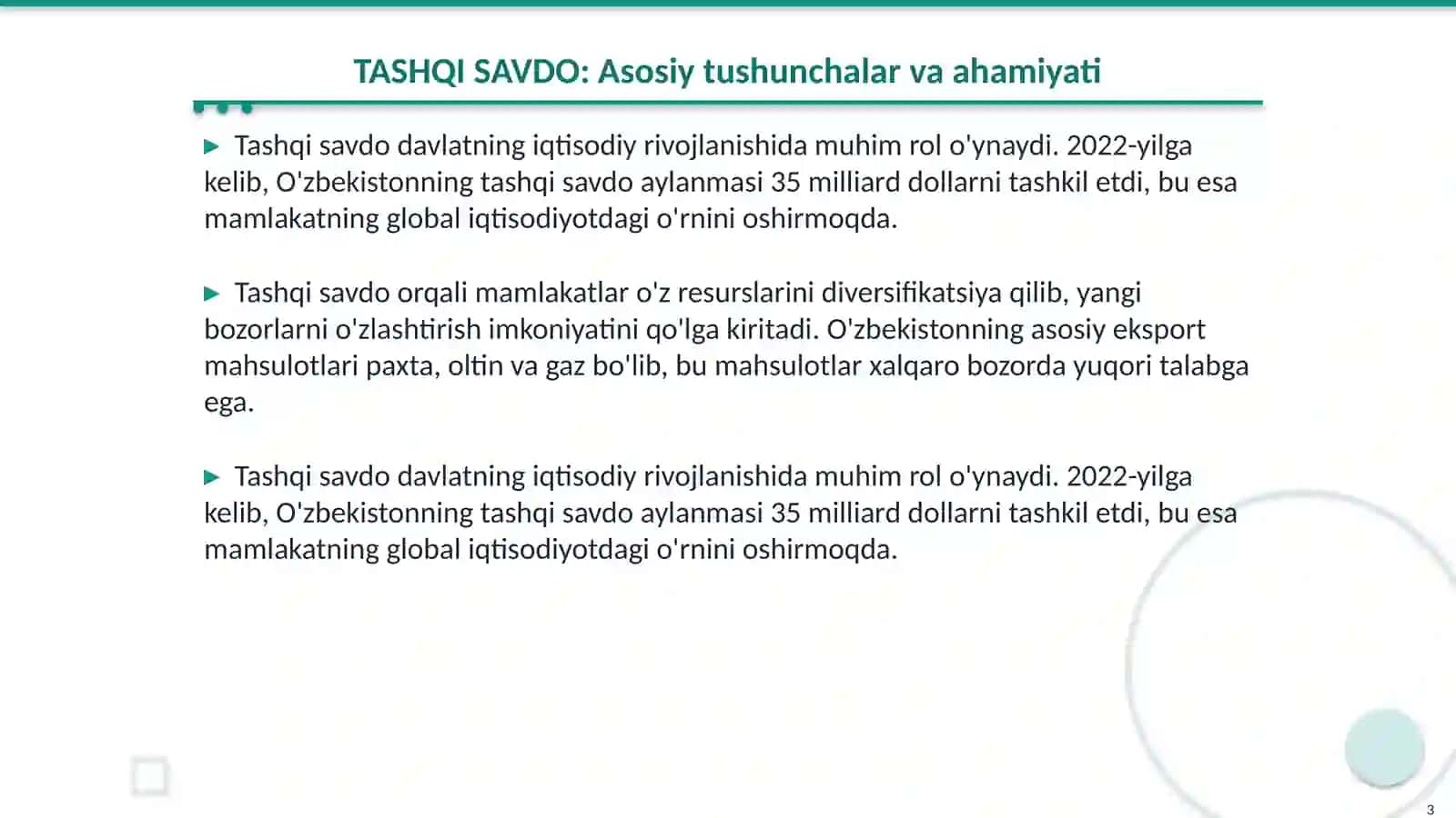 TASHQI SAVDONI DAVLAT TOMONIDAN TARTIBGA SOLISH VA BOSHQARISH YO‘LLARI 3