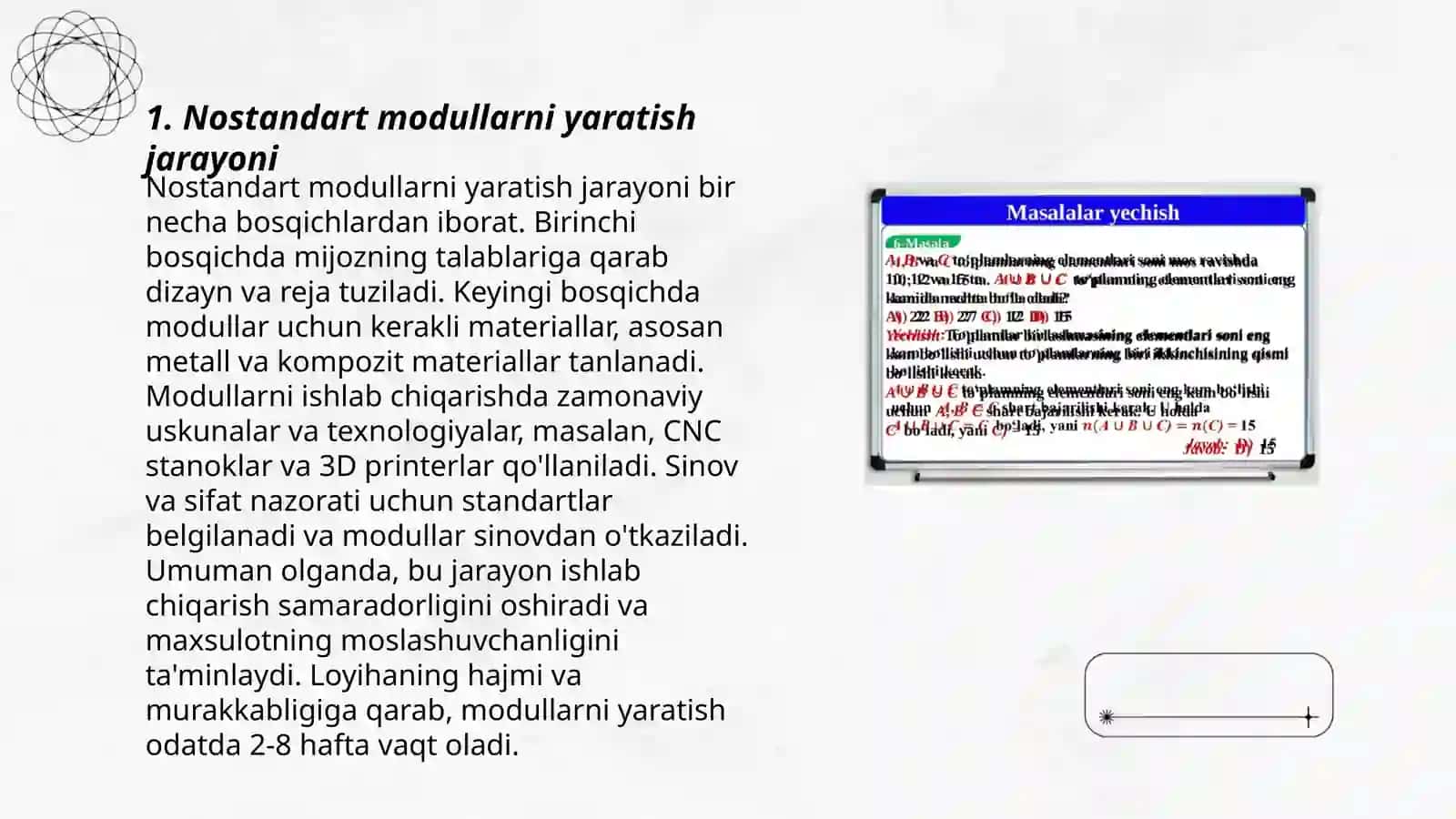 Nostandart modullarni yaratish va ularni dasturda qo'llash 3