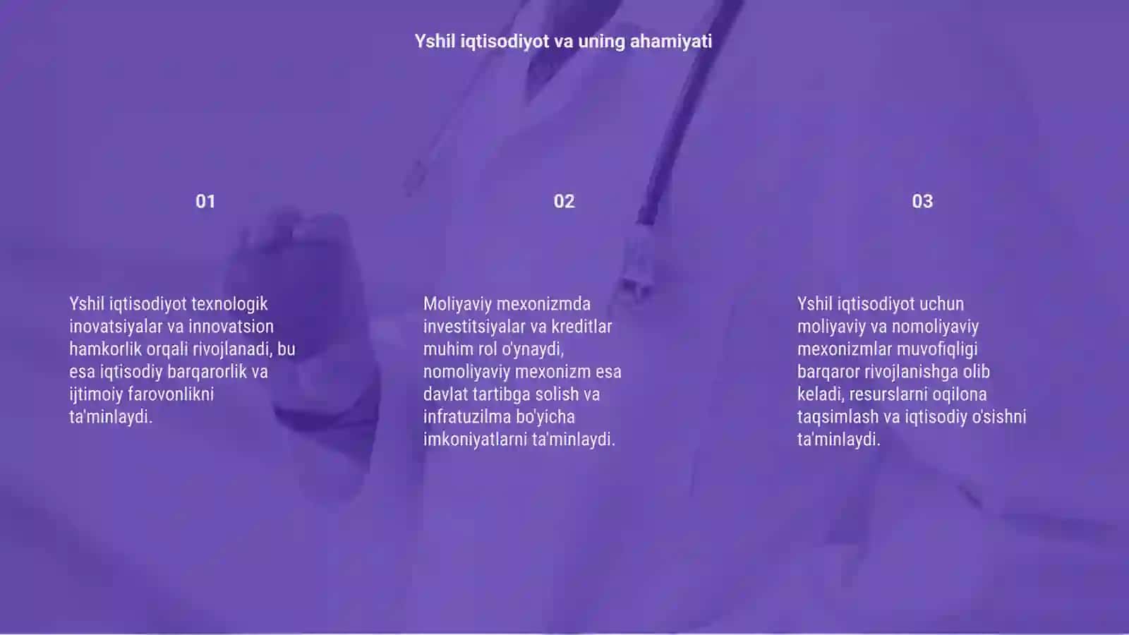 Yshil iqtisodiyotni rivojlantirishning moliyaviy va nomoliyaviy mexonizmlarini ishlab chiqarish 3