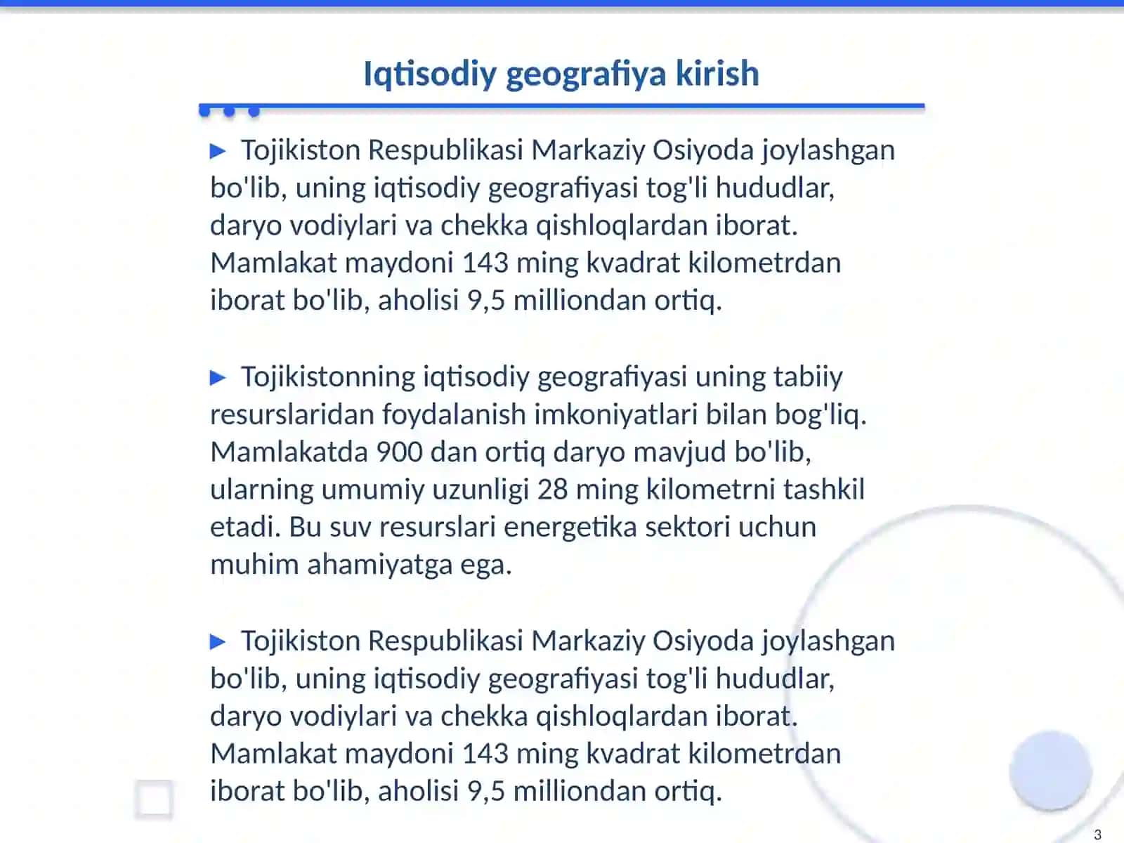Tojikiston Respublikasi iqtisodiy rayonlari 3