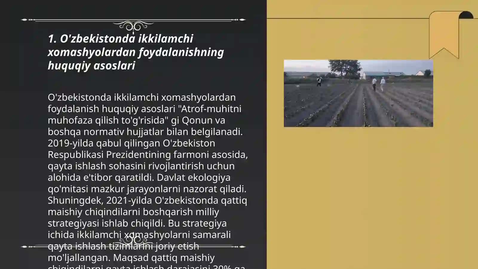 O'zbekistondagi ikkilamchi resurslardan foydalanish yo’nalishlari 3
