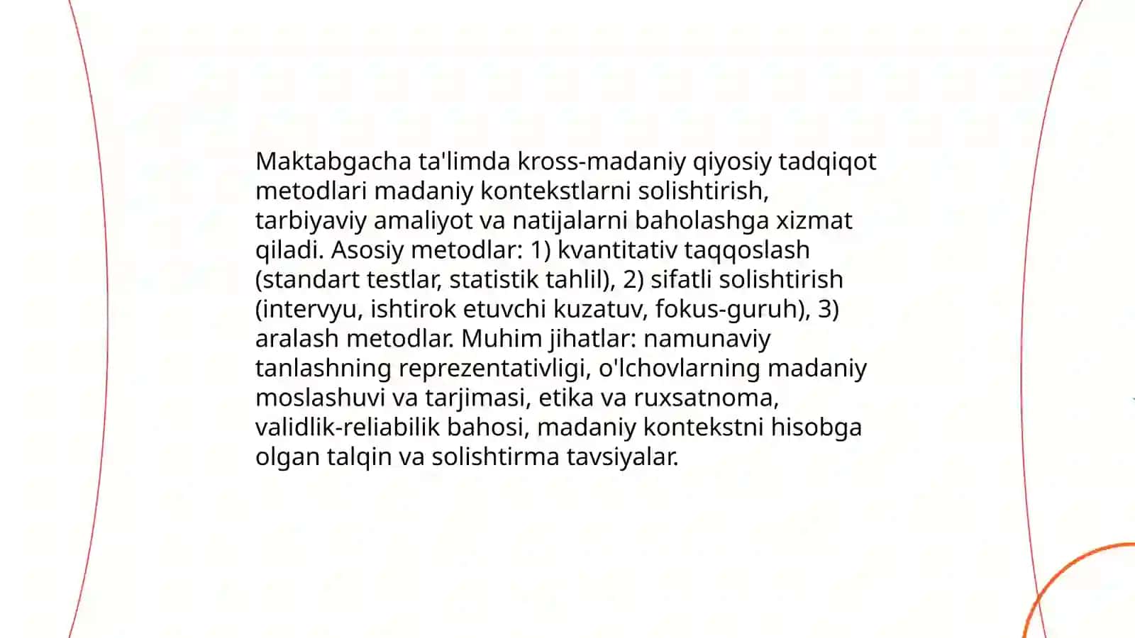 Maktabgacha talimda qiyosiy pedogogika fanining tadqiqot metodlari 3