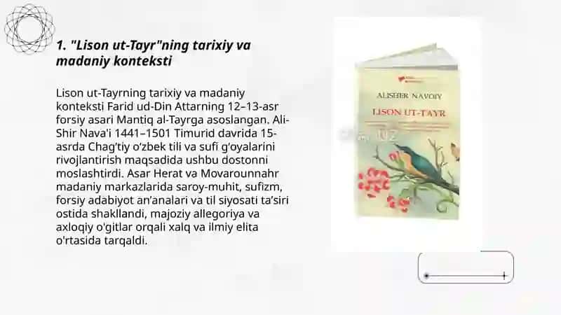 "Lison ut-Tayr" falsafiy majoziy doston 3