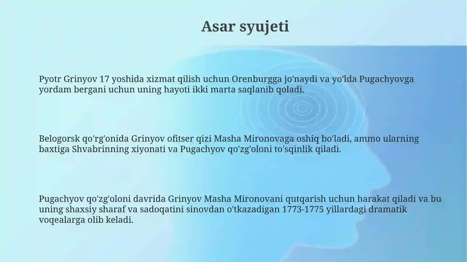 Aleksandr Sergeyevich Pushkinning Kapitan qiz asari 3