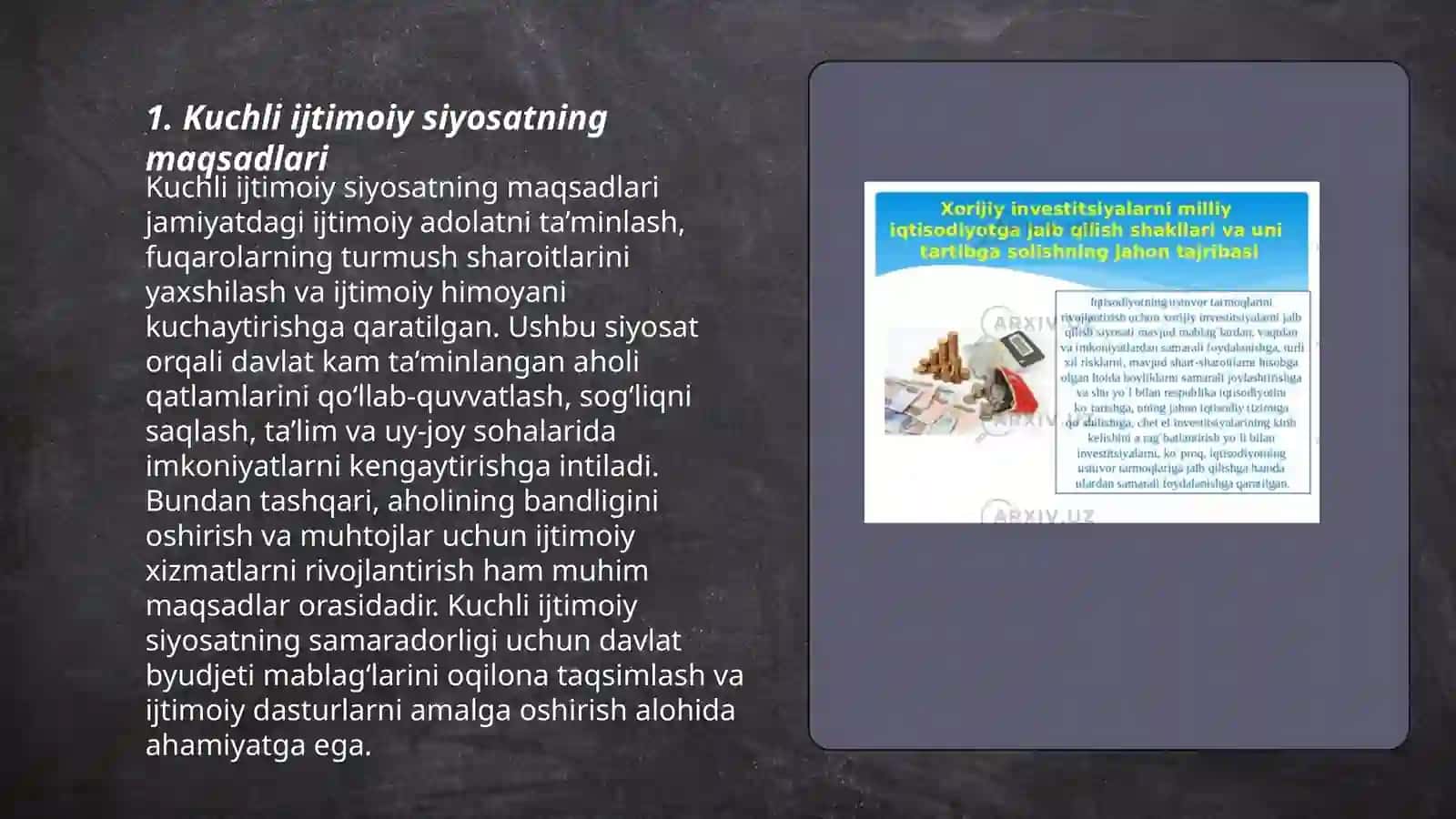 Kuchli ijtimoiy siyosatning xususiyatlari va ustuvor yõnalishlari 3
