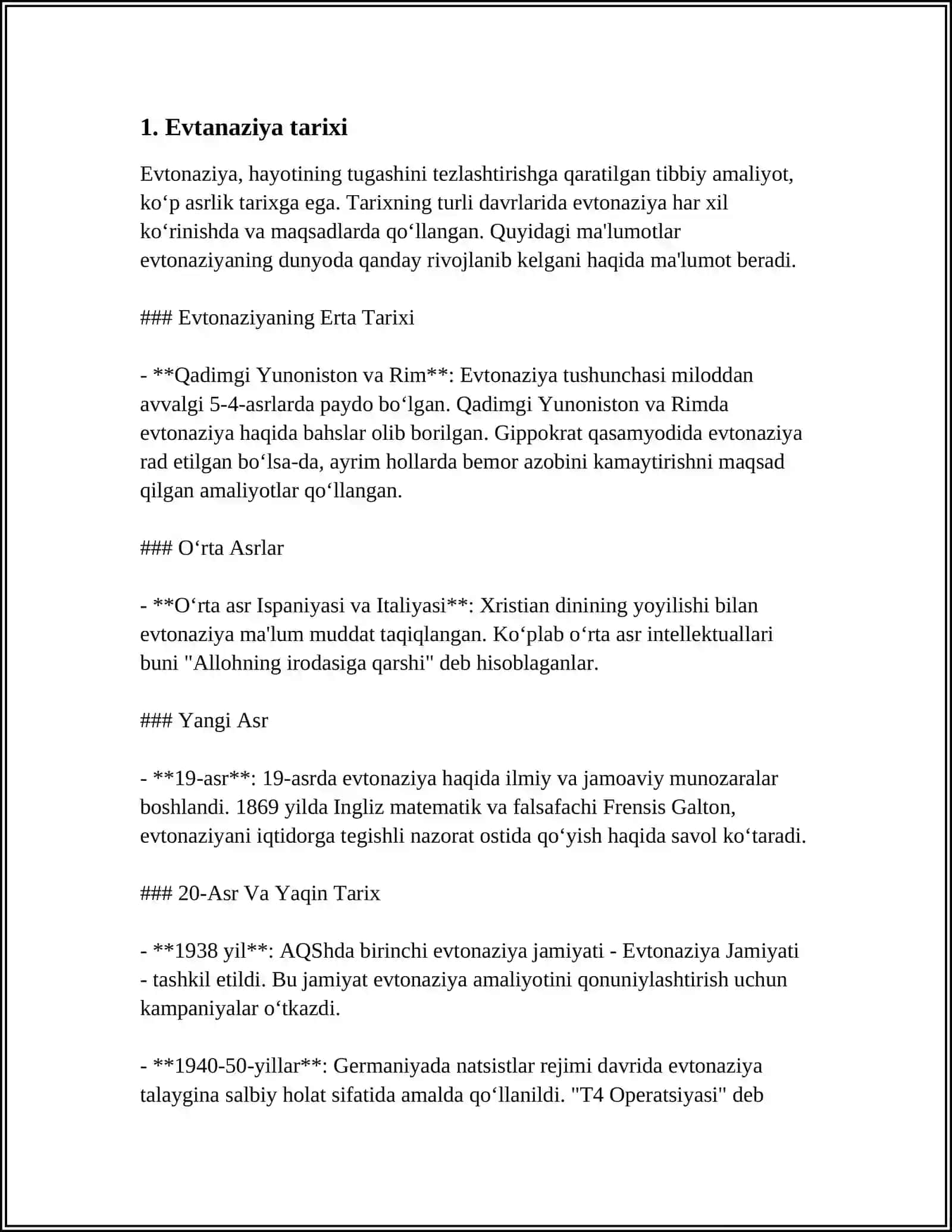 EVTANAZIYA MUAMMOLARI 3