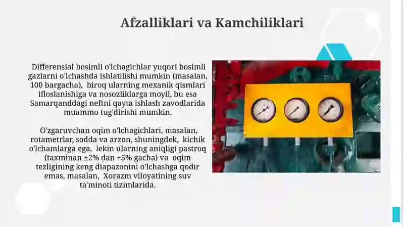 Bosimlar farqi va oʻzgaruvchan sarf oʻlchagichlar 3