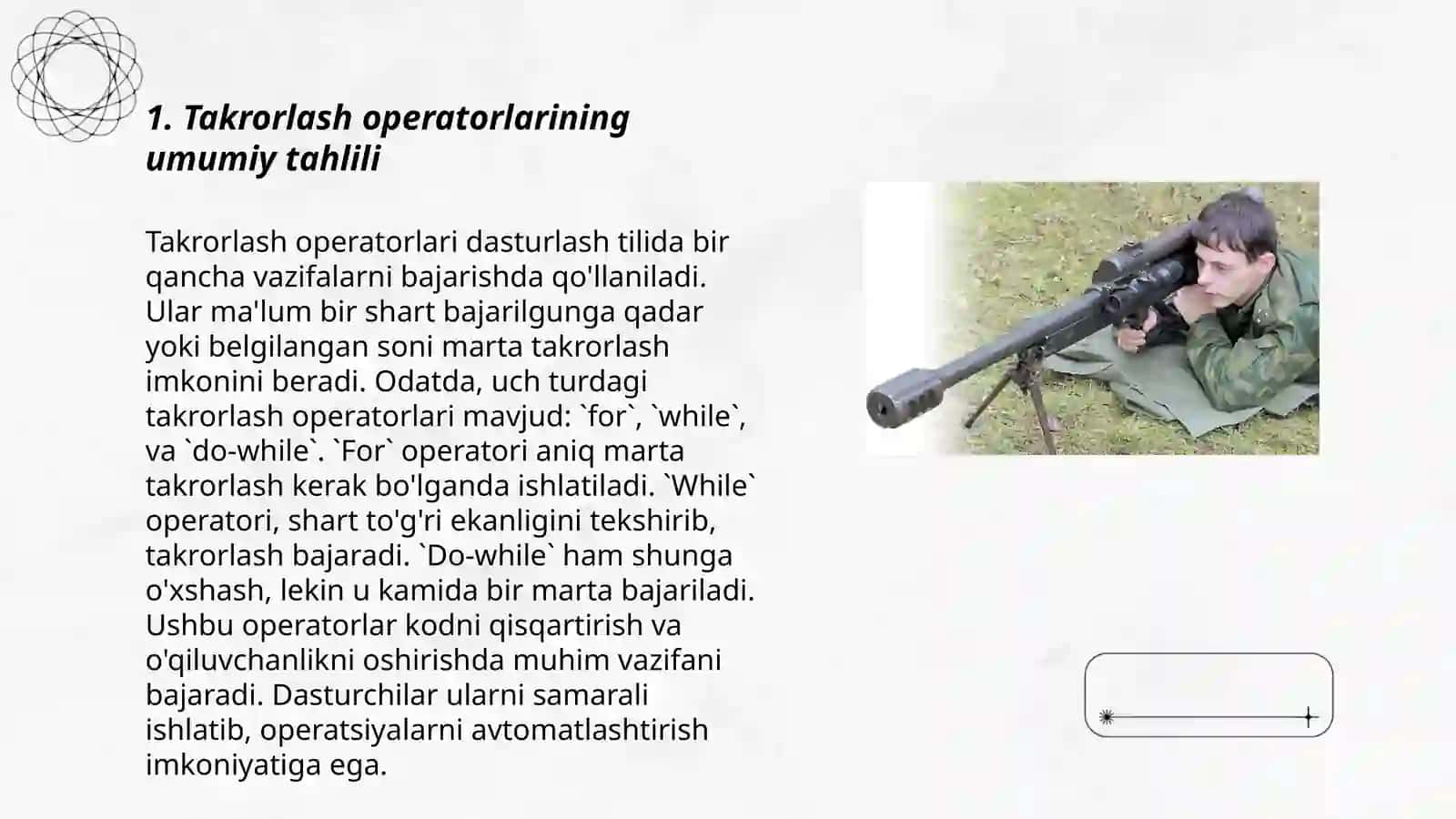 Takrorlash operatorlari bilan ishlash 3