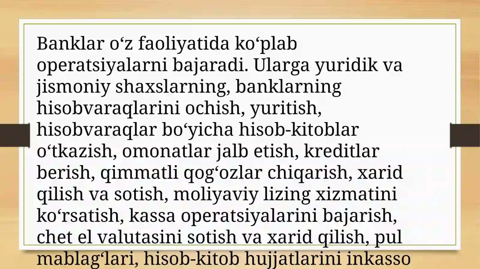 TIJORAT BANKLARIDA MOLIYAVIY HISOBINING MAQSADI, TAMOYILLARI VA SIFAT XUSUSIYATLARI 3