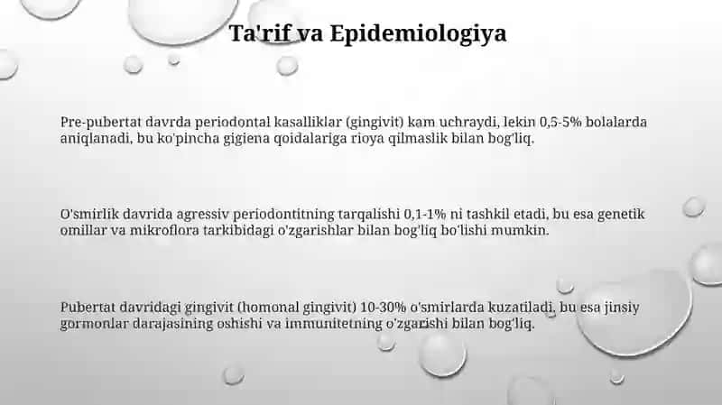Pre-pubertat, pubertat va o'smirlik davrida parodont kasalliklari 3
