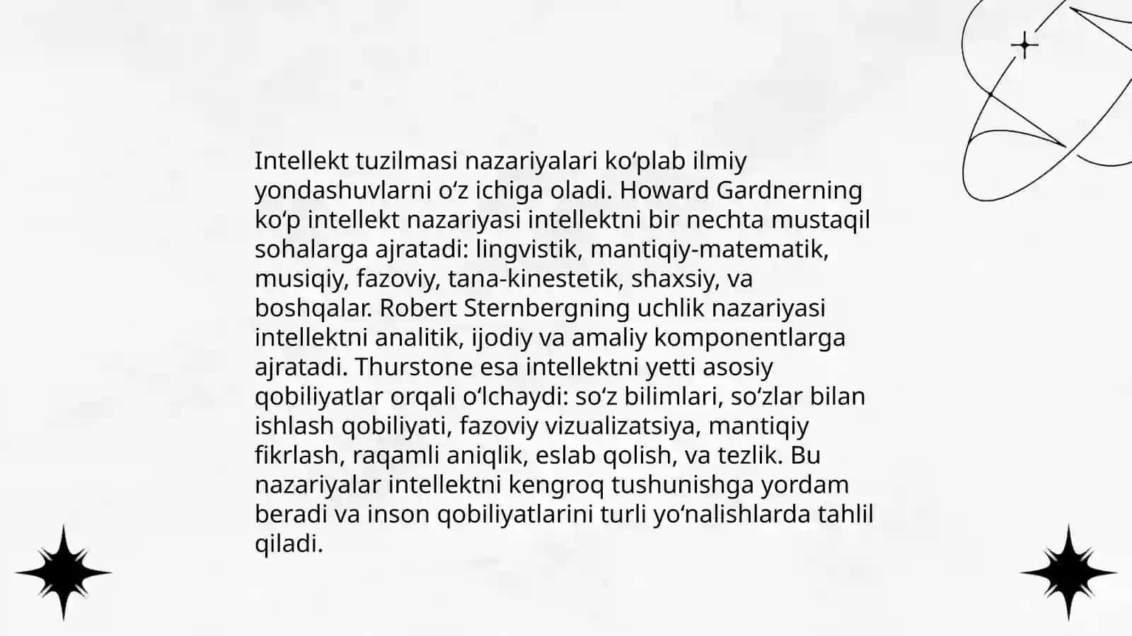 Intellekt va kriativlik nazariyasi 3