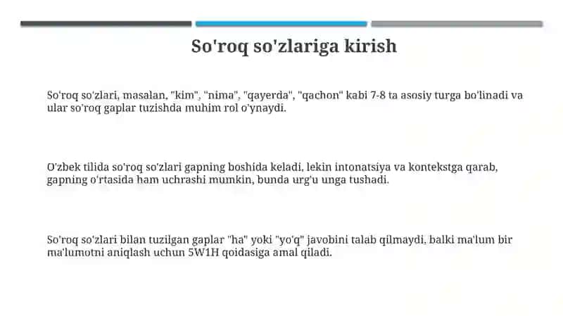 So'roq so'zlari 3