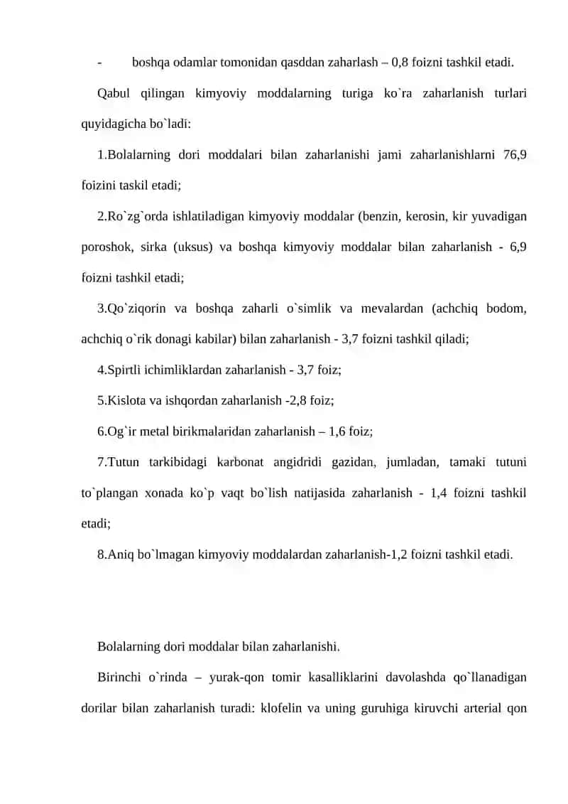 Kimyoviy va dori moddalar bilan zaharlanish sabablari 3