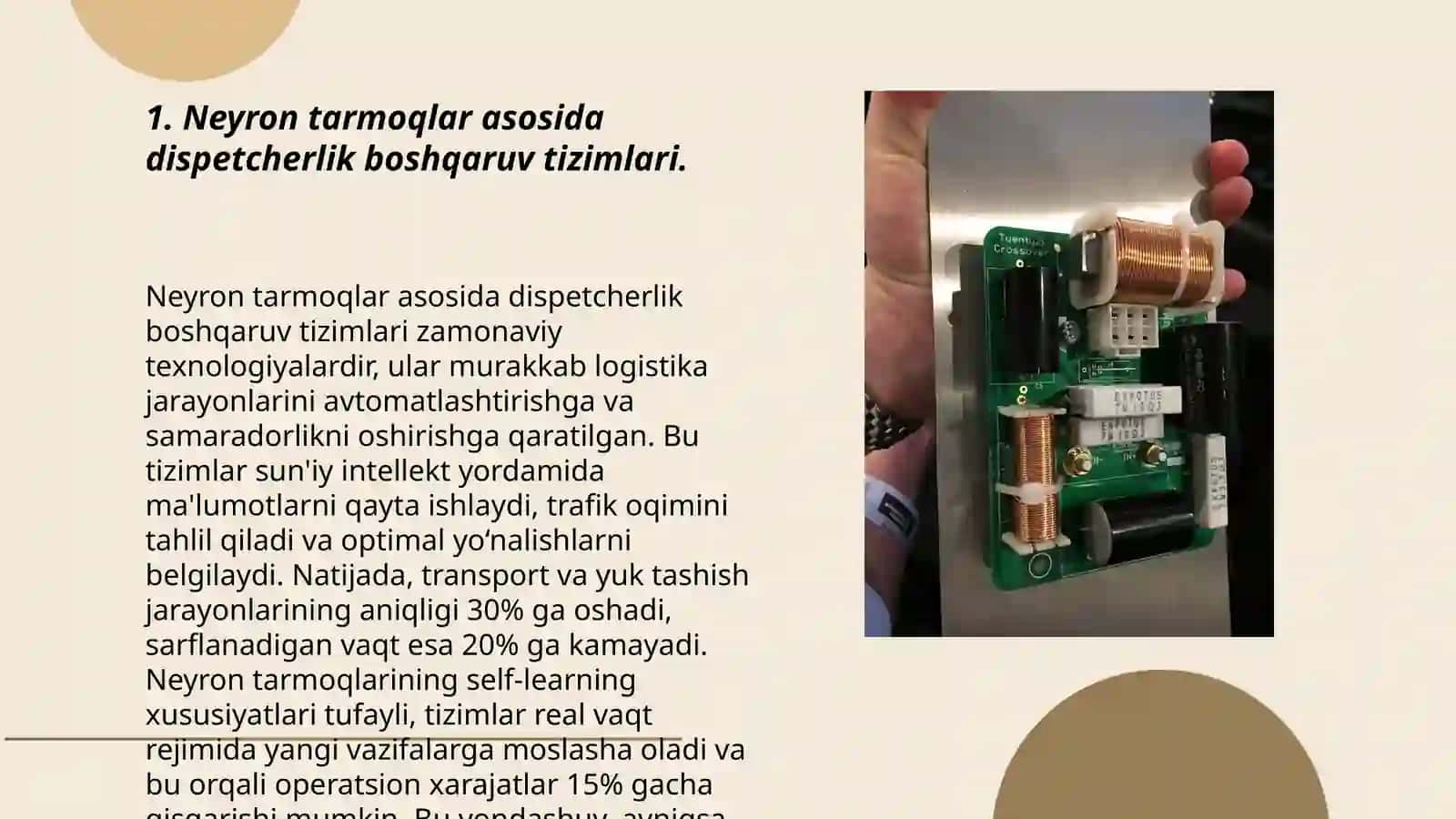 Neyron texnologiyalar qo'llash imkoniyatlari 3