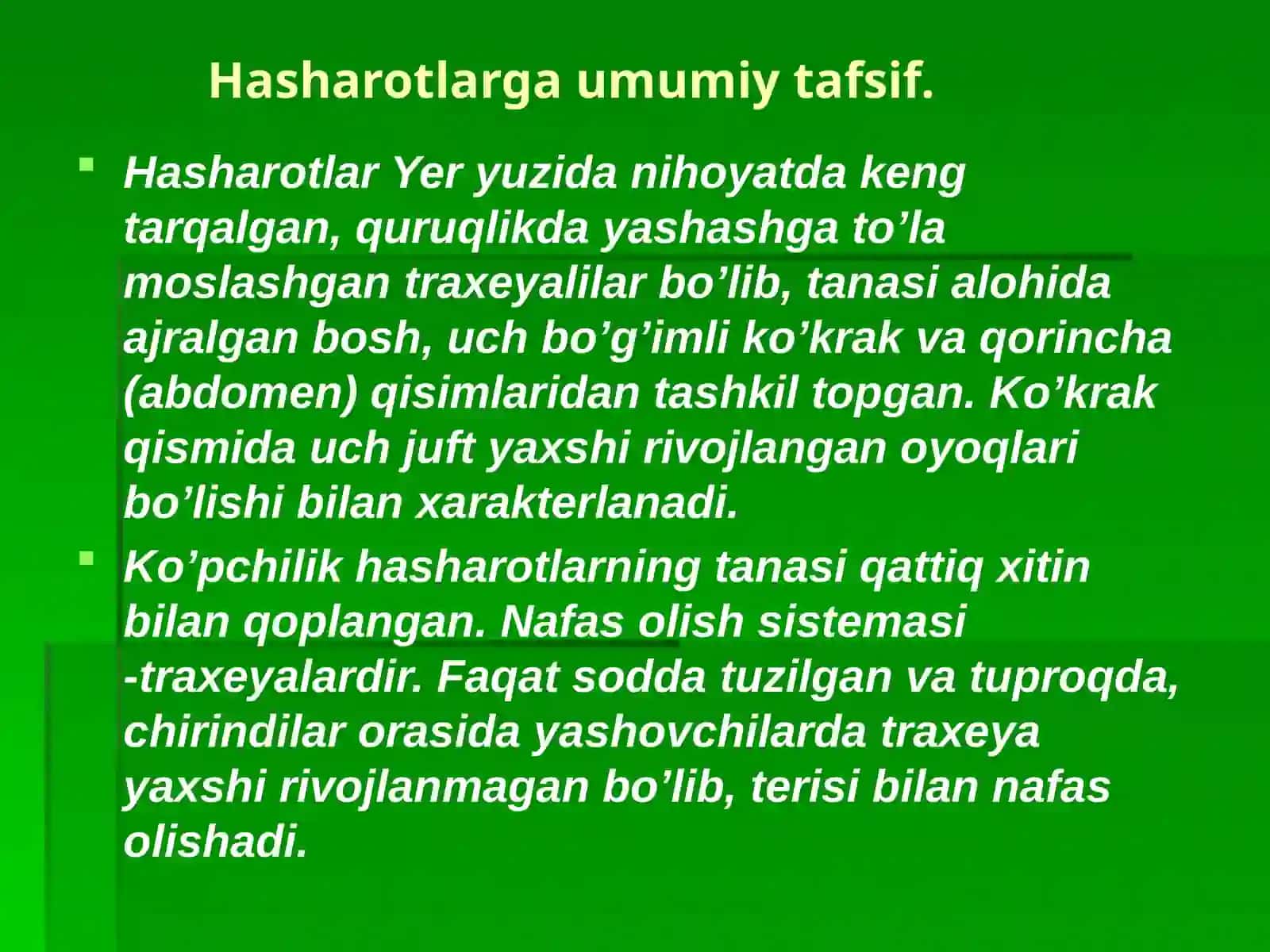 Hasharotlar anatomiyasi va fiziologiyasi 3