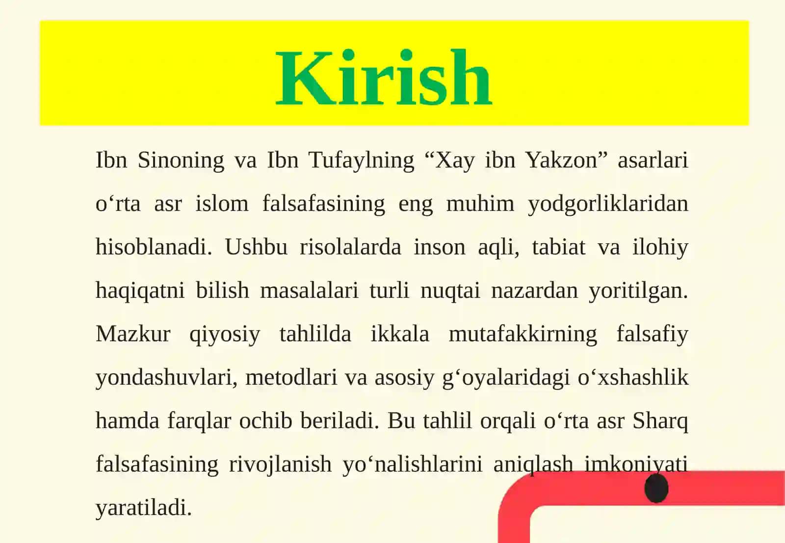 Ibn Tufayl va Ibn Sinoning “Xay ibn Yakzon” risolasining qiyosiy tahlili 3