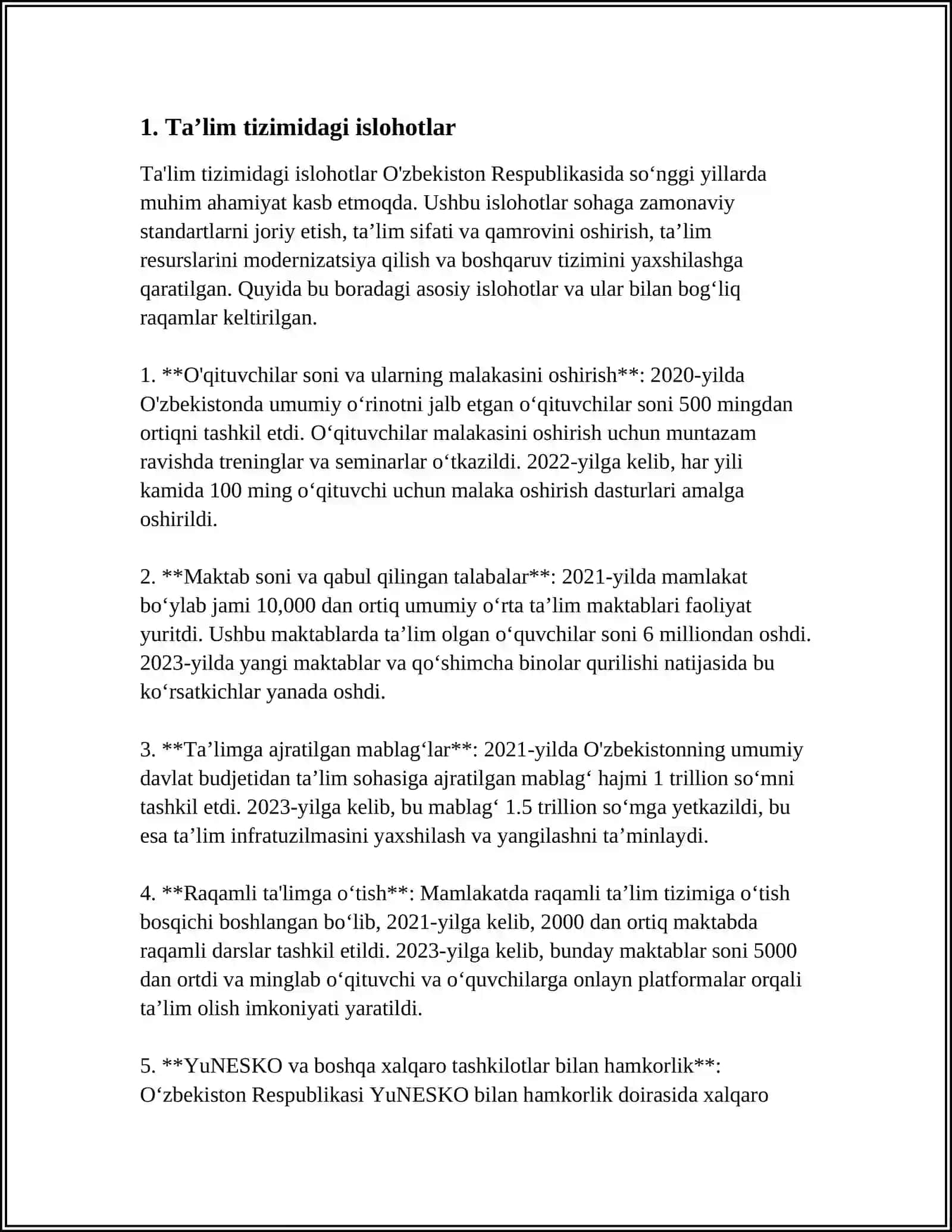 OʻZBEKISTONDA IJTIMOIY SOHADA AMALGA OSHIRILAYOTGAN OʻZGARISHLAR ISLOHOTLAR 3