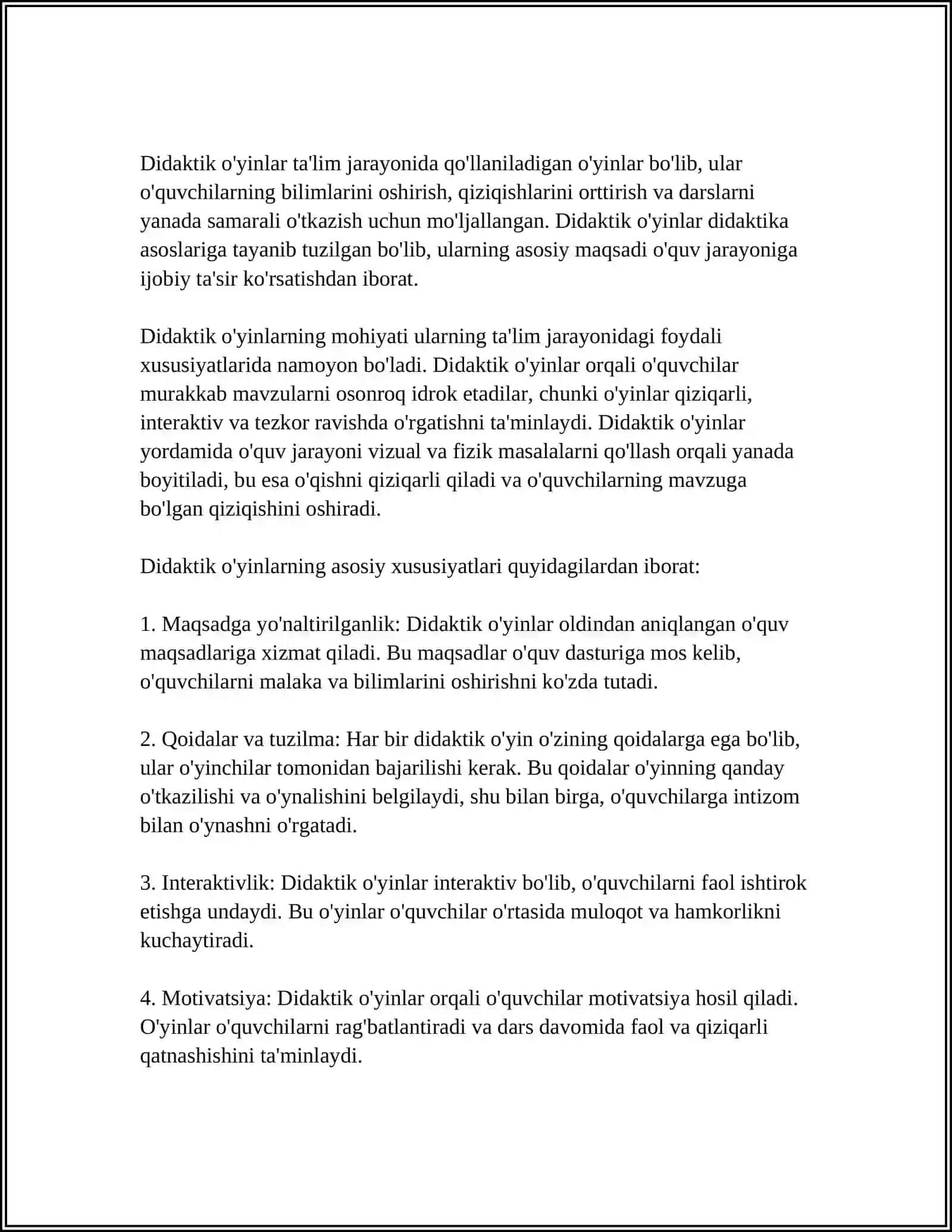 MATEMATIKA DARSLARIDA DIDAKTIK ÒYINLARNING TARBIYAVIY VAZIFALARI 3