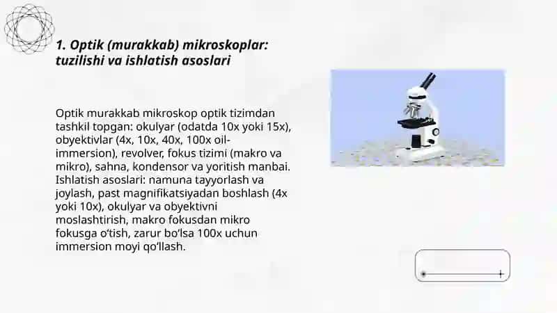 Mikraskop xillari va u bilan ishlash texnikasi 3