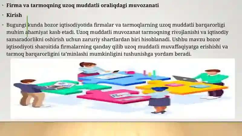 Firma va tarmoqning uzoq muddatli oraliqdagi muvozanati 3
