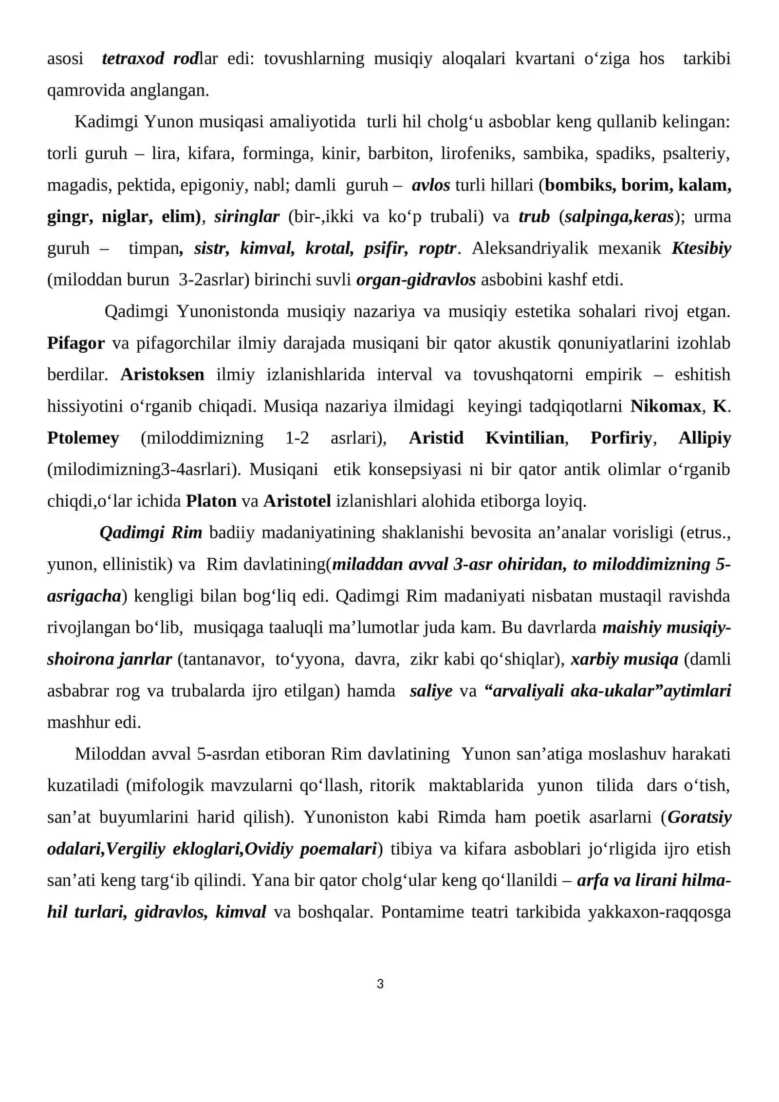Maruza № 1: Ibtidoiy jamoa davrida musika 3