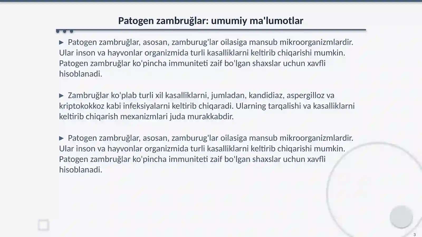 Patogen zambruğlar kasalliklari va ularning labarator diagnostikasi 3