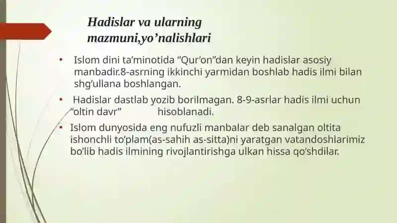 Markaziy Osiyolik buyuk hadisshunos olimlar va ularning islom madaniyatiga qo‘shgan hissasi 3